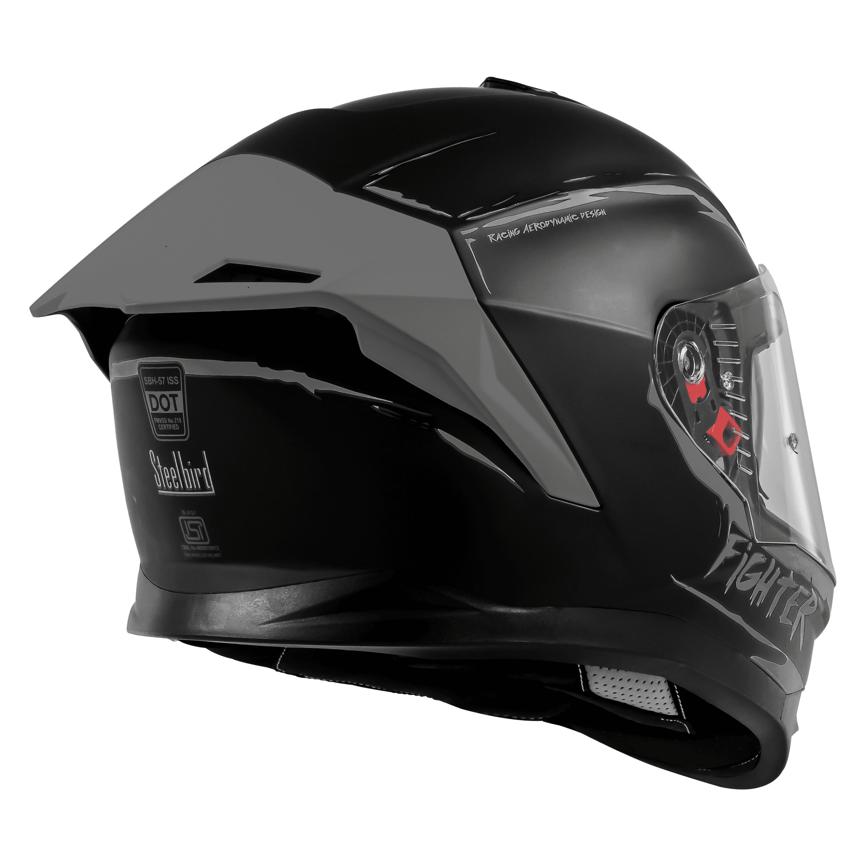 SBH-57 ISS FIGHTER F2 GLOSSY BLACK WITH SILVER